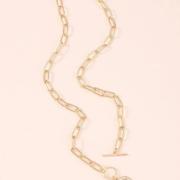 Yellow Gold Women's Round Charm Necklace - Picture 3 of 6